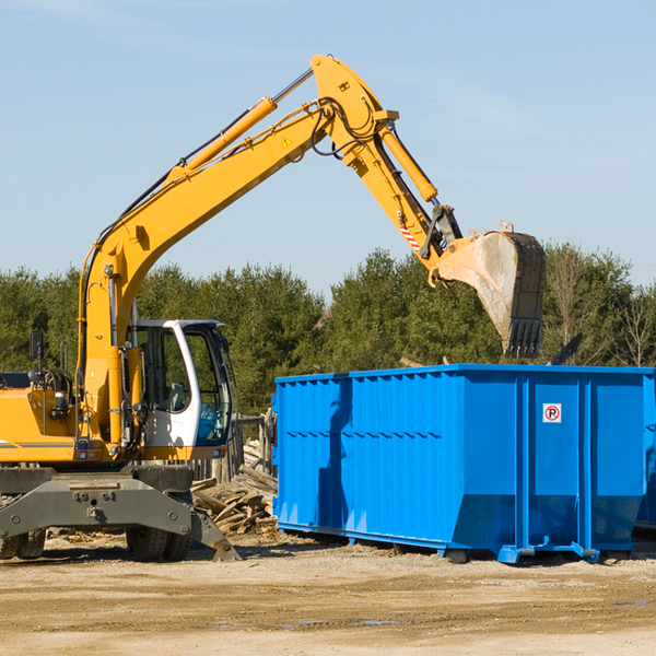 are there any restrictions on where a residential dumpster can be placed in Mapleton